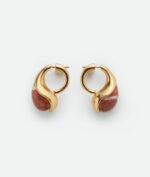 Bottega Veneta Drop Marble Earrings Red